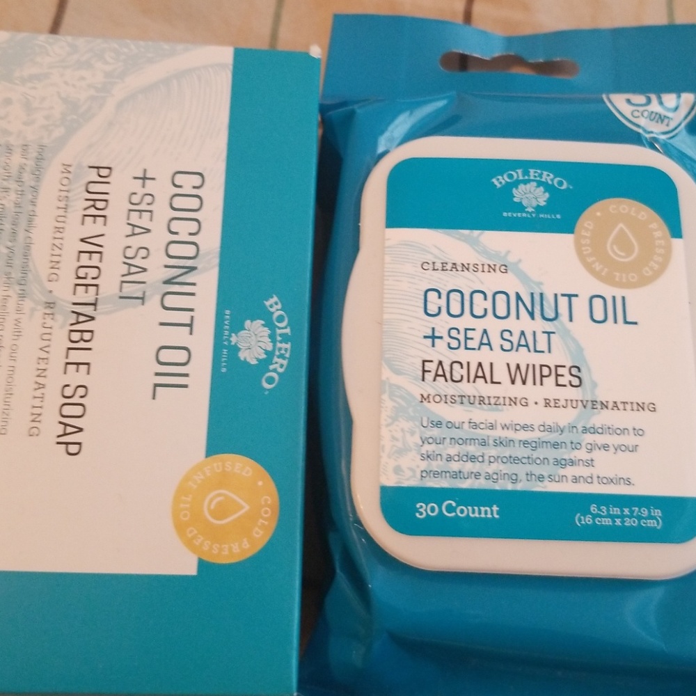 Bolero Facial wipes and bar soap